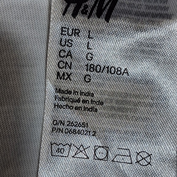 H&M Divided Essentials Shirt Woman Size L White Short Sleeve T-Shirt - Picture 4 of 11